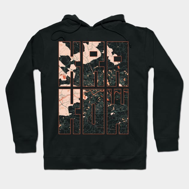 Krakow, Poland City Map Typography - Bohemian Hoodie by deMAP Studio